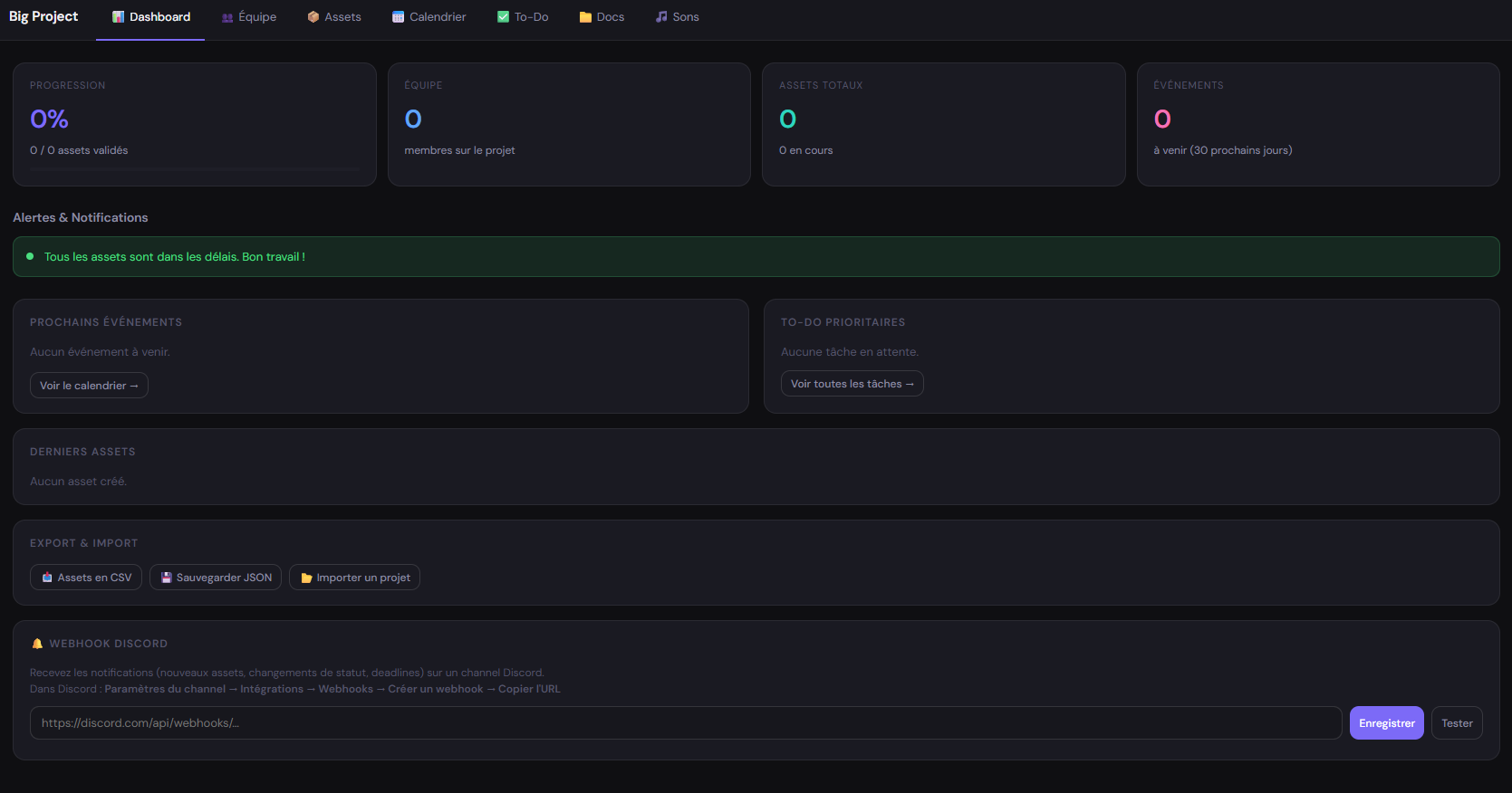 Dashboard initial