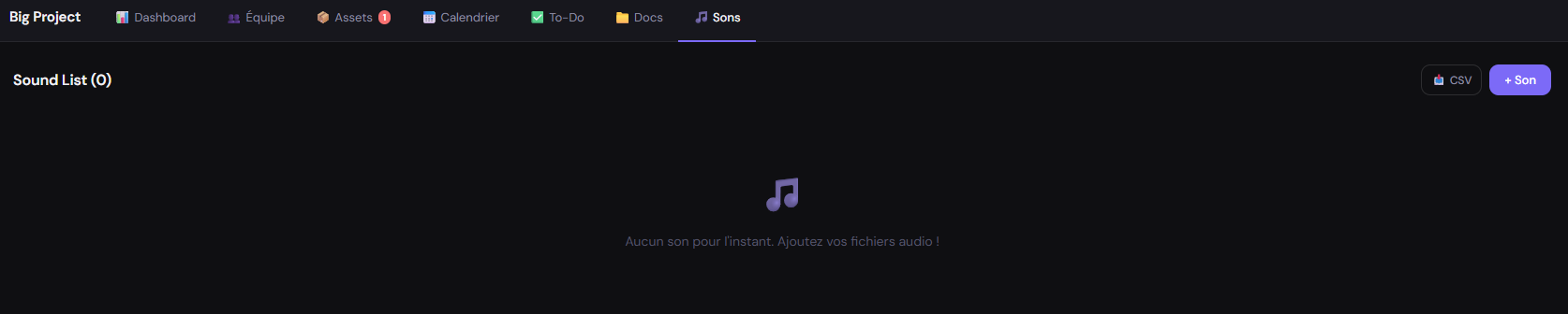 Liste des sons